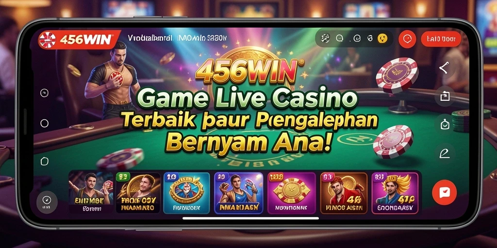 Screenshot gameplay 456WIN menampilkan dealer langsung dan pemain yang aktif.