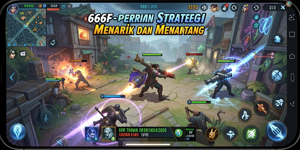 Screenshot menunjukkan aksi pertempuran strategis dalam 666F.