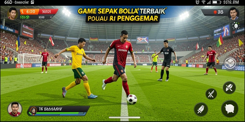 Screenshot 66D menampilkan laga seru permainan sepak bola.