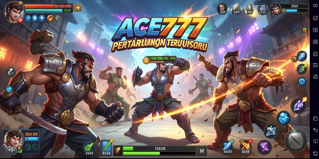 Tangkapan layar gameplay ACE777 yang penuh aksi bertarung.