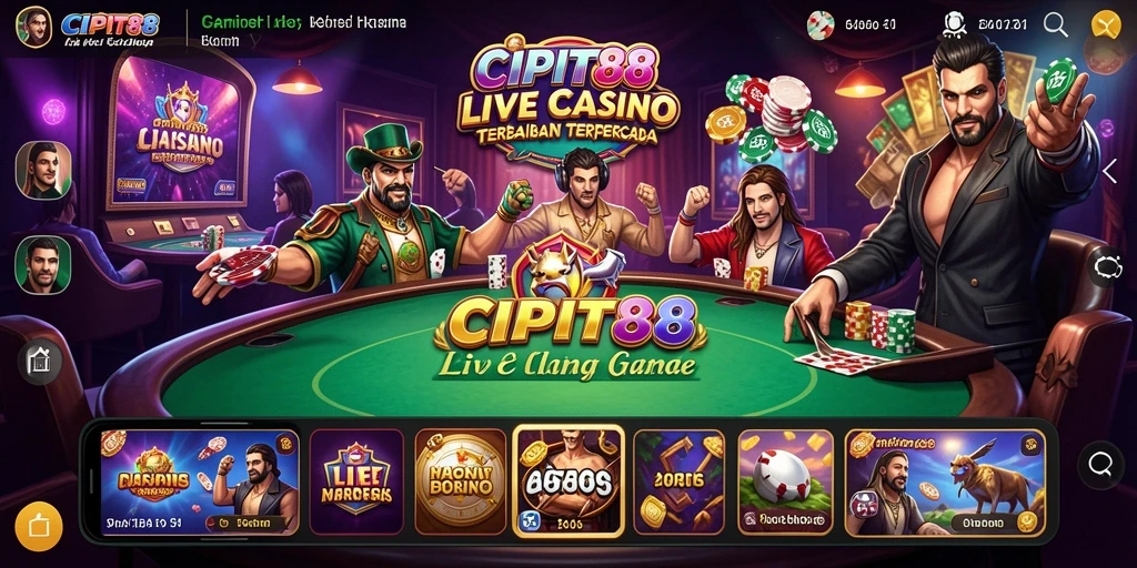Tampilan menarik dari gameplay Live Casino di CIPIT88.