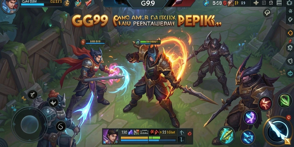 Tampilan menarik pertarungan karakter dalam GG99 yang seru.