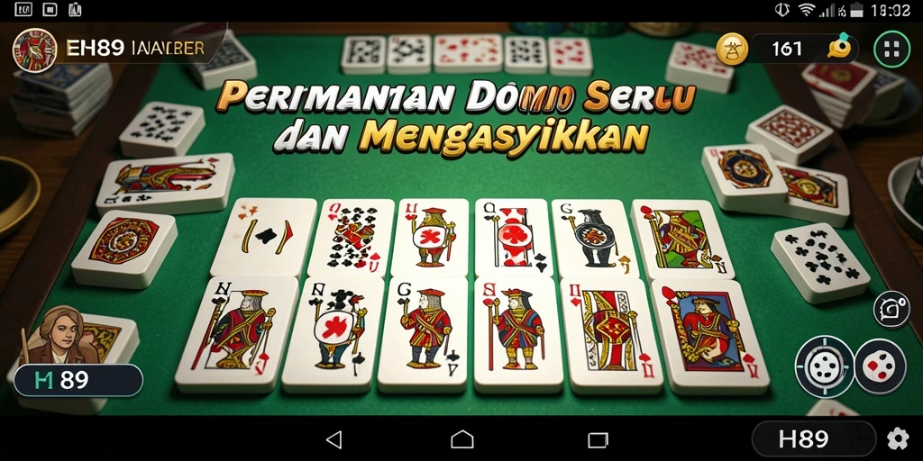 Tampilan gameplay menegangkan di H89 dengan kartu Domino yang menarik.