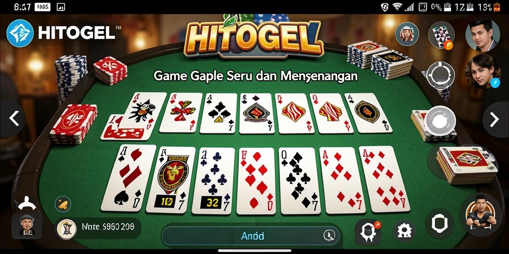 Screenshot menunjukkan aksi seru permainan Gaple di HITOGEL.