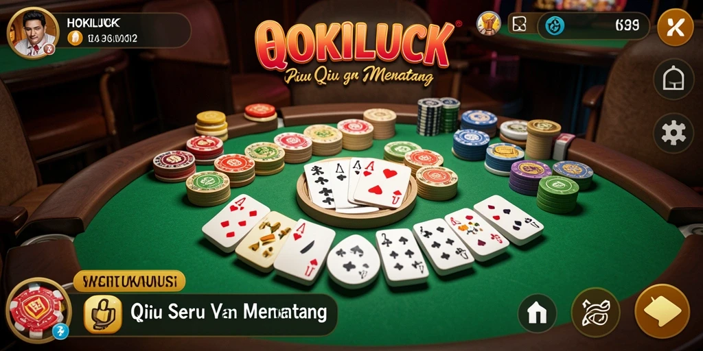 Tampilan menarik dari gameplay QiuQiu HOKILUCK.