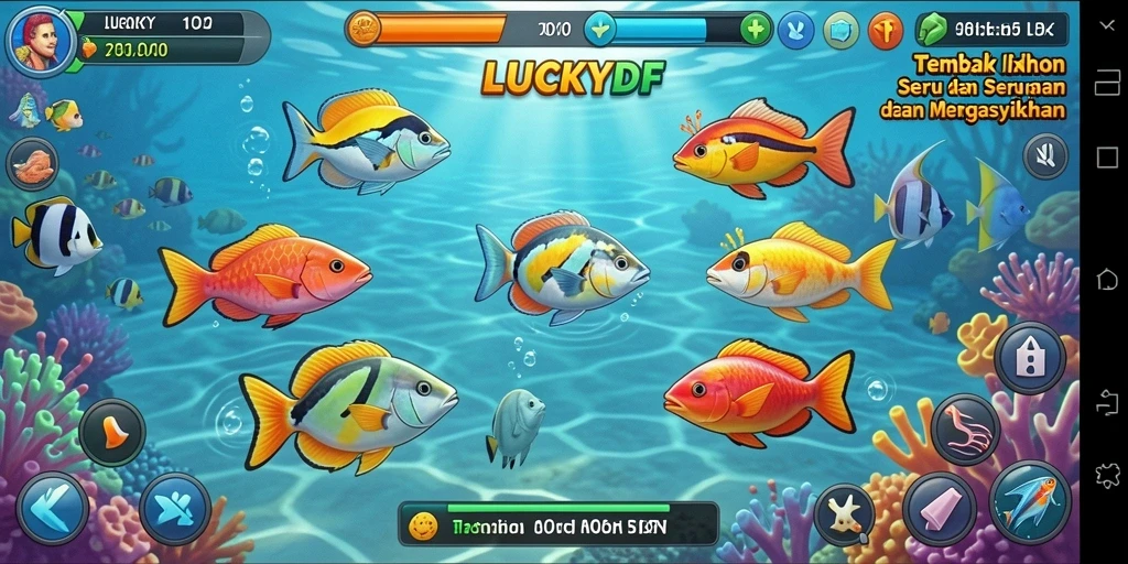 Screenshot gameplay Tembak Ikan LUCKYDF yang seru dan menarik.