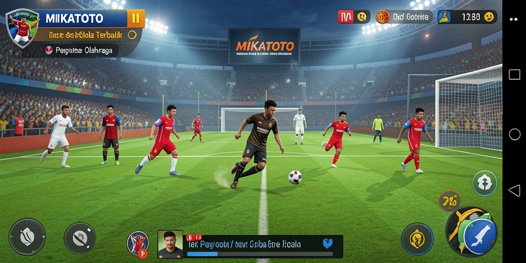 Tampilan gameplay menarik dari <strong>MIKATOTO</strong> dengan aksi sepak bola yang seru.