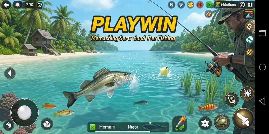 Screenshot menampilkan aksi memancing seru di PLAYWIN.