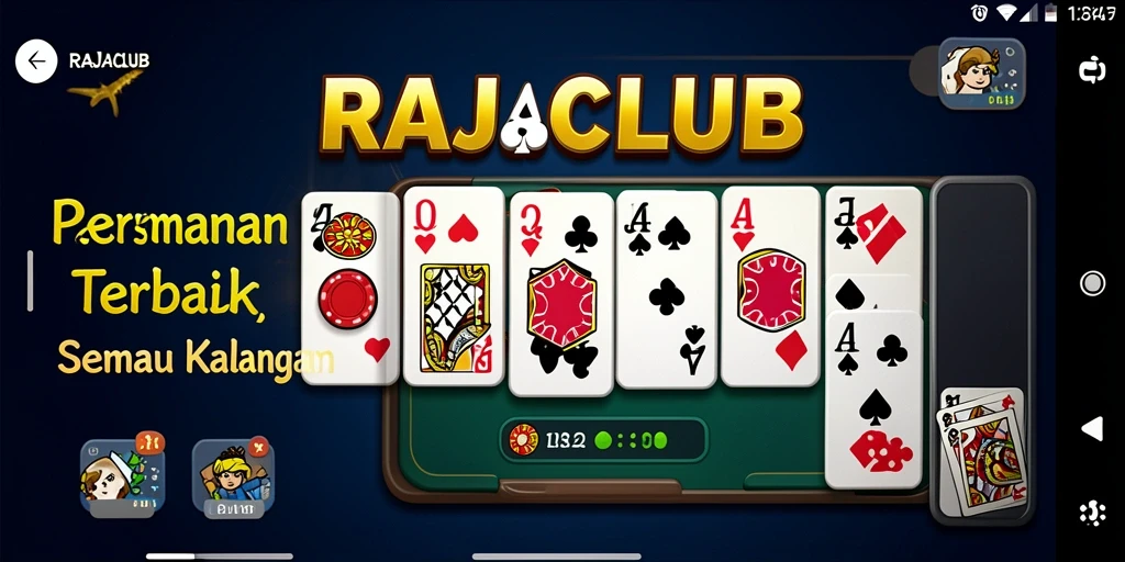 Screenshot utama RAJACLUB dengan gameplay Domino yang seru.