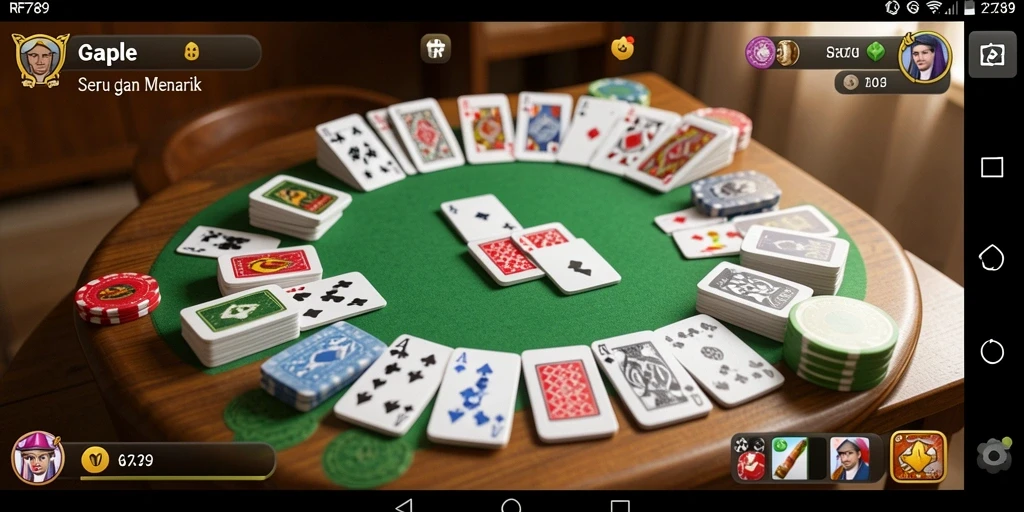 Tampilan gameplay RR789 yang seru dan interaktif dalam permainan Gaple.