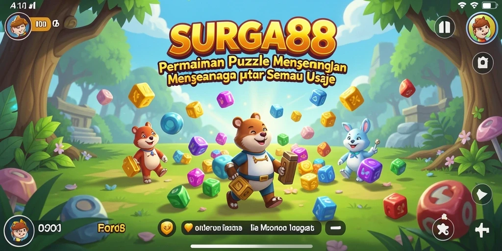Tampilan gameplay SURGA88 dengan berbagai tantangan puzzle yang menarik.