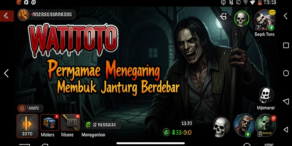 Tangkapan layar <strong>WATITOTO</strong> menampilkan momen menegangkan di gameplay horor.