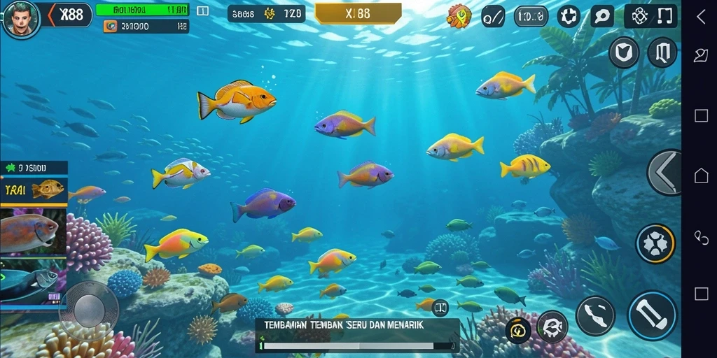 Gameplay seru menembak ikan di X88 yang penuh warna.