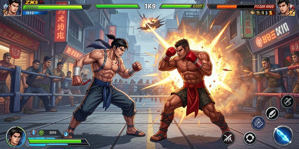 Tampilan gameplay ZK9 yang mendebarkan saat bertarung.
